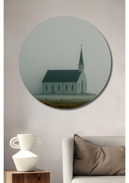 Sisli Görünümlü Iskandinav Kilisesi Dekoratif Ahşap Ev/işyeri/ofis Yuvarlak Tablo