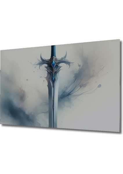 Fantastik Kılıç Sulu Boya Görünümlü Dekoratif Ahşap Ev/işyeri/ofis Kare Tablo fiyatları