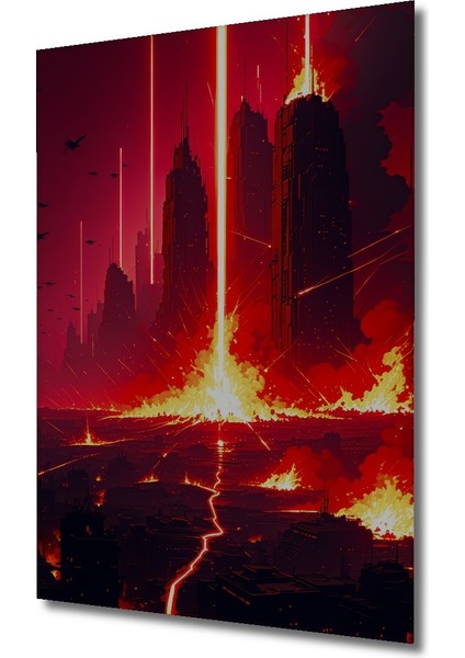 Kıyamet Günü Modern Sanat Yağlı Boya Görünümlü Ev/işyeri/ofis Dekoratif Ahşap Kare Tablo fiyatları