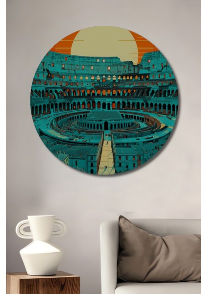 Turkuaz Kolezyum Modern Sanat Dekoratif Ahşap Dekoratif Ev/işyeri/ofis Yuvarlak Tablo