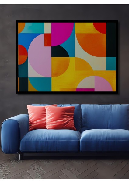 Çerçeve Görünümlü Geometrik Dans Modern Sanat Dekoratif Ahşap Ev/işyeri/ofis Kare Tablo