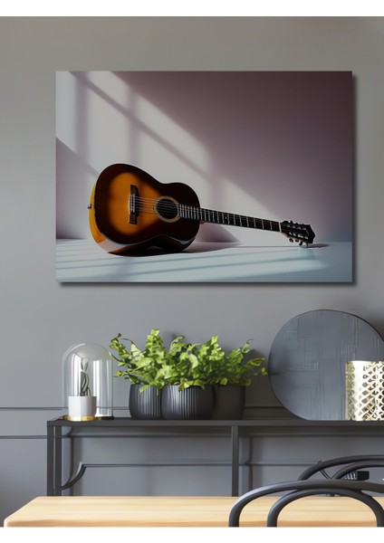 Gitarın Melodisi Dekoratif Ahşap Ev/işyeri/ofis Kare Tablo