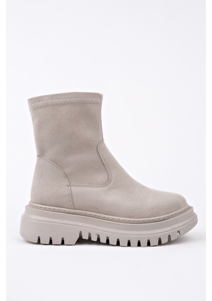 Sueva Süet Kalın Taban Fermuarlı Kadın Bot