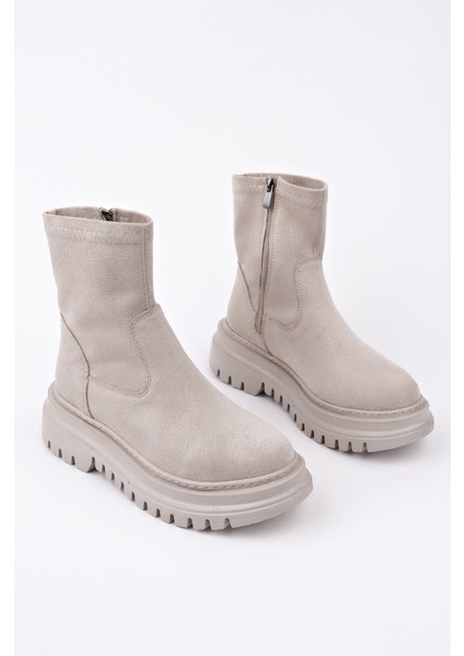 Sueva Süet Kalın Taban Fermuarlı Kadın Bot indirimleri