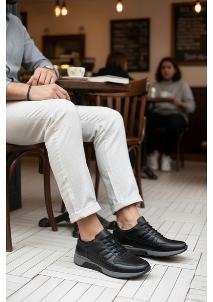 Siyah Hakiki Deri Erkek Casual Ayakkabı 2720-1 M modelleri