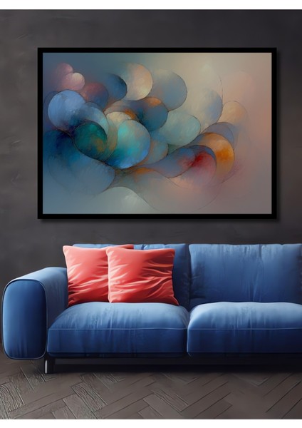 Çerçeve Görünümlü Pastel Rüya Geometrik Modern Sanat Dekoratif Ahşap Ev/işyeri/ofis Kare Tablo