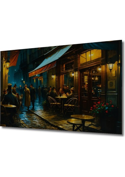 Paris Sokaklarında Yağlı Boya Görünümlü Nostaljik Kahve Molası Ev/işyeri/ofis/salon Dekoratif Tablo fiyatları