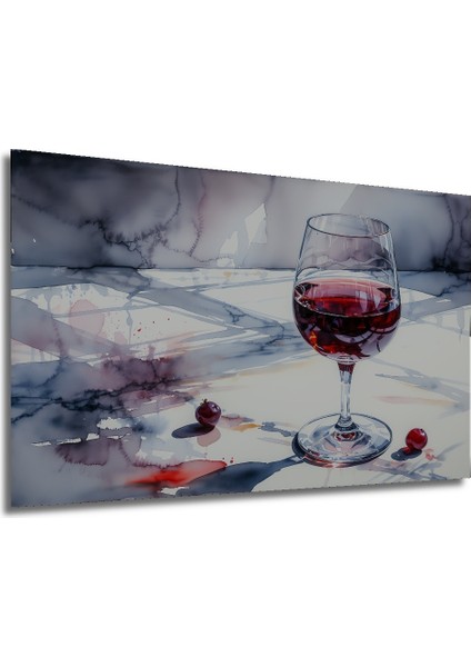 Kırmızı Şarap Sulu Boya Görünümlü Dekoratif Ahşap Dekoratif Ev/işyeri/ofis Kare Tablo modelleri