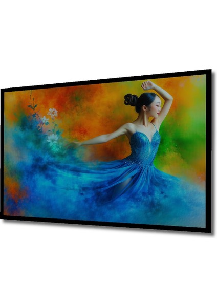 Çerçeve Görünümlü Dans Eden Zarafet Sulu Boya Görünümlü Ev/işyeri/ofis Dekoratif Ahşap Kare Tablo fiyatları