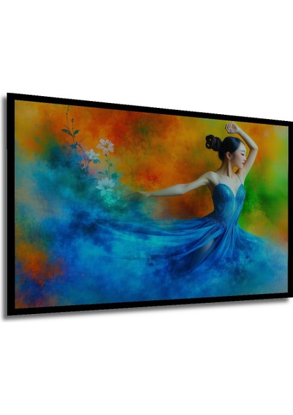 Çerçeve Görünümlü Dans Eden Zarafet Sulu Boya Görünümlü Ev/işyeri/ofis Dekoratif Ahşap Kare Tablo modelleri