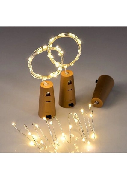 2 Adet Mantar Tıpa Şeklinde Peri LED 1,5 Metre Kendinden Pilli Şişe Peri LED Dekoratif Aydınlatma Şişe LED fiyatları