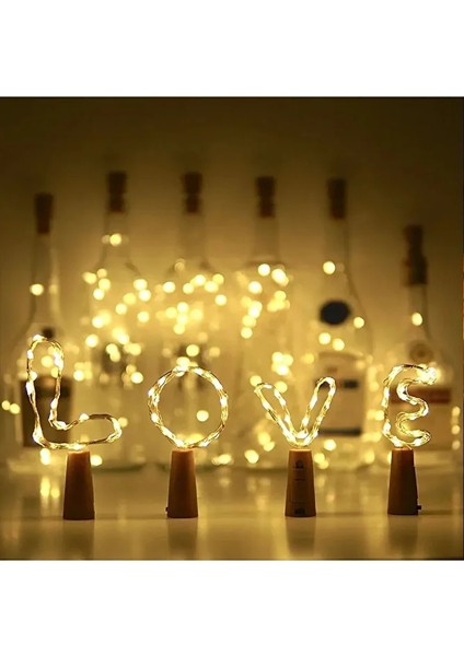 2 Adet Mantar Tıpa Şeklinde Peri LED 1,5 Metre Kendinden Pilli Şişe Peri LED Dekoratif Aydınlatma Şişe LED fırsatları