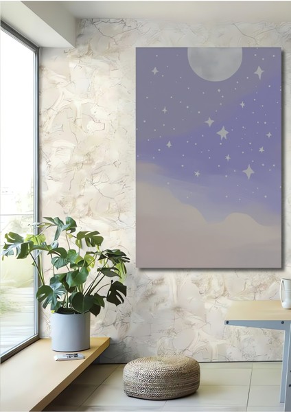Pastel Rüyası Gökyüzü Yıldızlar Dekoratif Ahşap Ev/işyeri/ofis Kare Tablo