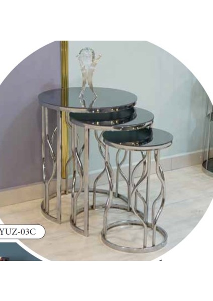 Mim Füme - Gümüş Yumurta Zigon Sehpa