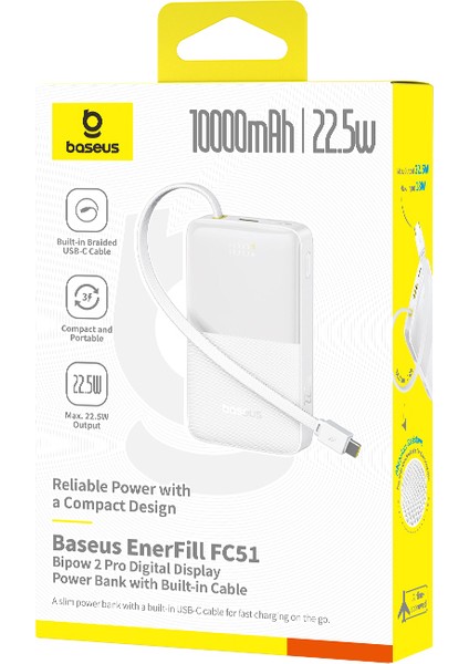 Enerfill FC51 Bipow2 Pro Power Bank 10000MAH 22.5W Taşınabilir Şarj Cihazı modelleri
