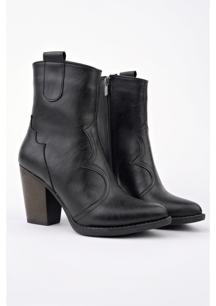 Weston Sivri Burun Dikiş Detaylı Fermuarlı Kalın Topuklu Kovboy Kadın Bot fiyatları