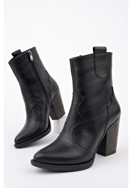 Weston Sivri Burun Dikiş Detaylı Fermuarlı Kalın Topuklu Kovboy Kadın Bot modelleri