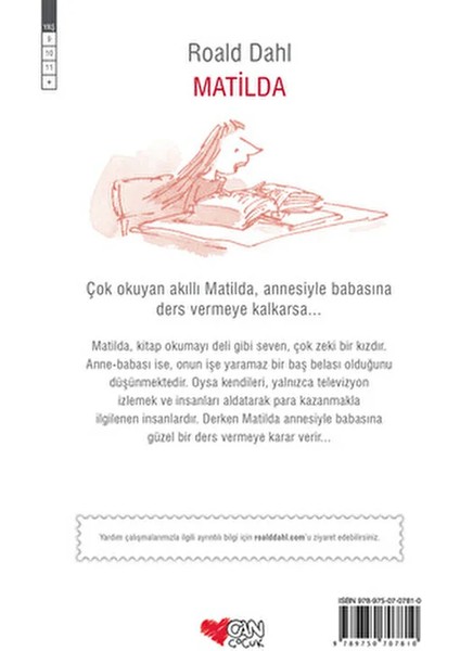 Matilda Roald Dahl'dan 9-12 Yaş Aralığına Uygun Ciltsiz 252 Sayfa Türkçe Kitap fiyatları