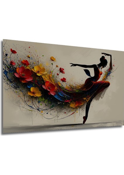 Çiçek Dansı Yağlı Boya Görünümlü Dekoratif Ahşap Dekoratif Ev/işyeri/ofis Kare Tablo modelleri