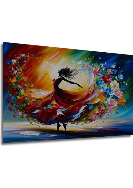 Çiçek Dansı Yağlı Boya Görünümlü Dekoratif Ahşap Ev/işyeri/ofis Kare Tablo modelleri