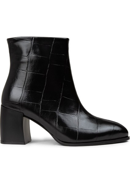 Kadın Siyah Fermuarlı Bot - K0945ZSYHC01