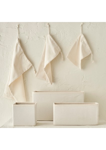 Ella Katlanabilir Organizer Sepet 3'lü Naturel