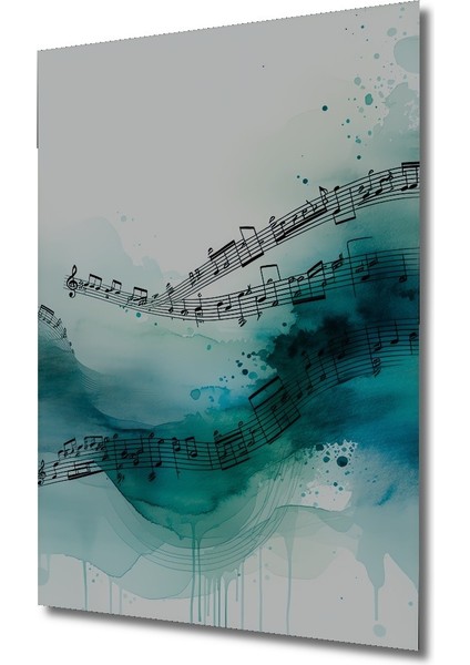 Mavi Nota Sulu Boya Görünümlü Dekoratif Ahşap Ev/işyeri/ofis Kare Tablo fiyatları