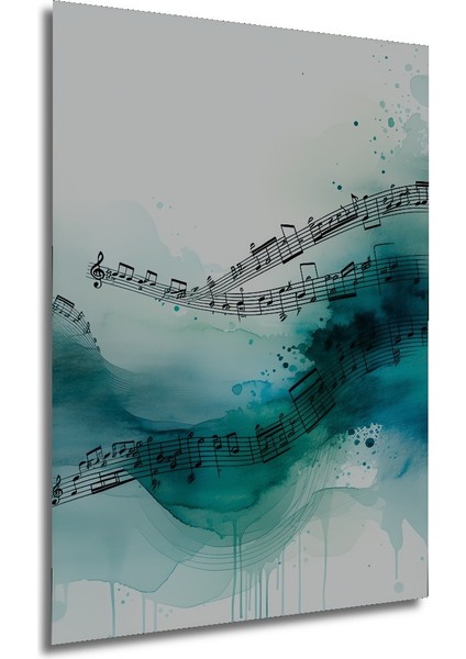 Mavi Nota Sulu Boya Görünümlü Dekoratif Ahşap Ev/işyeri/ofis Kare Tablo modelleri