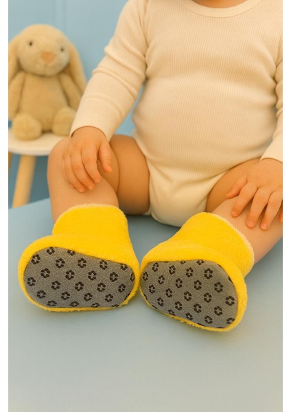 Bebek & Çocuk Kaydırmaz Tabanlı Ev Botu / Panduf / Kışlık Peluş Bot Çizgi Film Karekter Desenli modelleri