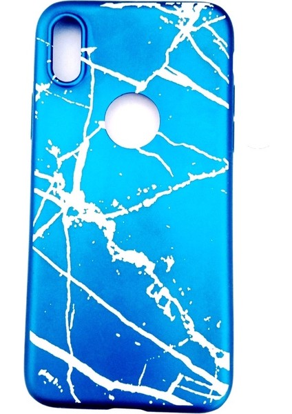 ESLIFETECH26AKSESUAR Iphonex Uyumlu Mavi-Beyaz Çizgi Desenli Silikon Arka Koruma Kılıf modelleri