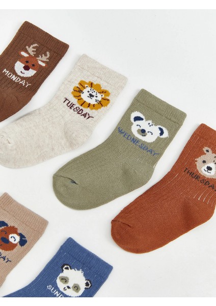 Lcw Kids Kahverengi Baskılı Erkek Çocuk Soket Çorap 7'li fiyatları