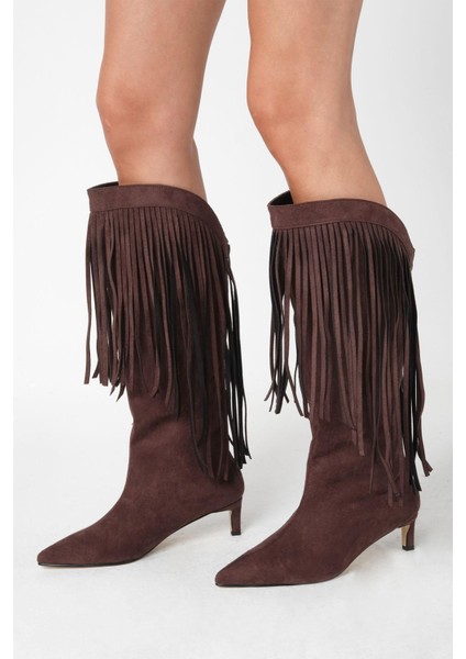 Nikki Kahverengi Püsküllü Kadın Çizme