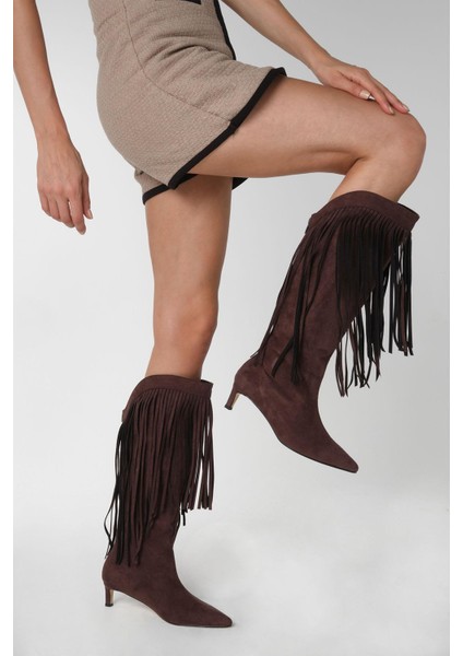 Nikki Kahverengi Püsküllü Kadın Çizme indirimleri