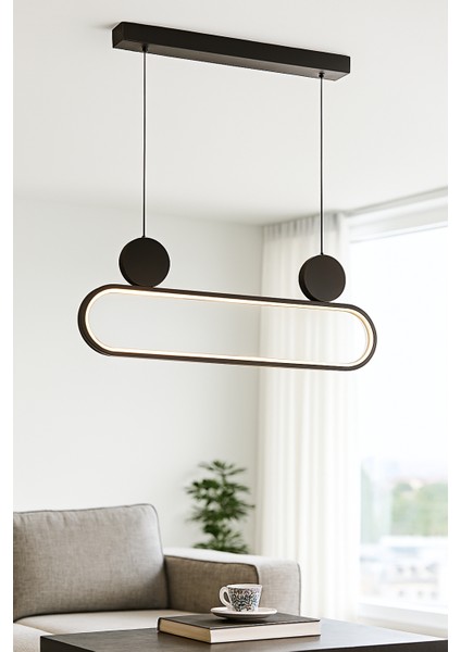 Dorbien Kaykay Modern Avize LED 26W 80x10cm Alüminyum Profil Siyah Dorbien-EV-10381-BSY