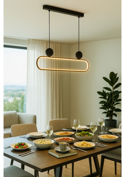 Dorbien Kaykay Modern Avize LED 26W 80x10cm Alüminyum Profil Siyah Dorbien-EV-10381-BSY