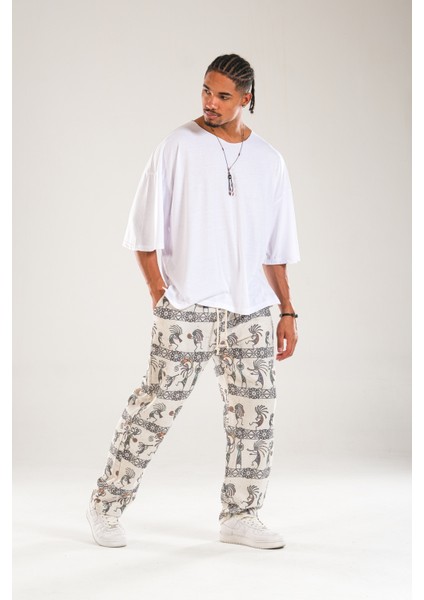 Desenli Baggy Pantolon