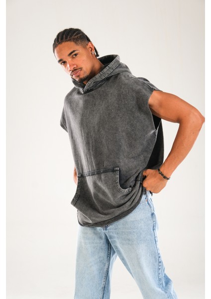 Premium Kapüşonlu Antrasit Sweat