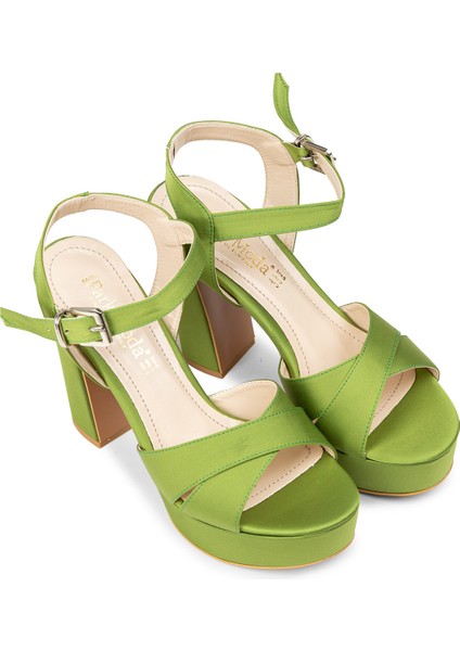 Kadın Yeşil Abiye Ayakkabı - K2023ZYSLM02 fırsatları