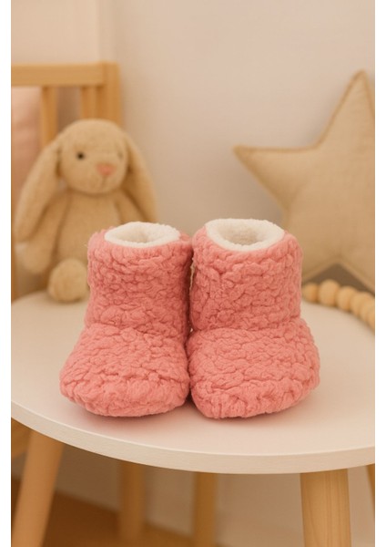 Bebek & Çocuk Kaydırmaz Tabanlı Ev Botu / Panduf / Kışlık Peluş Bot Pembe Renk fiyatları