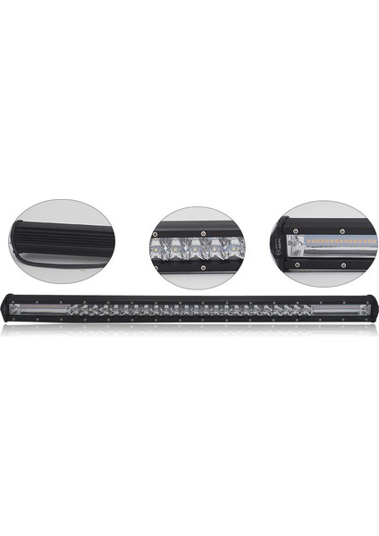 100CM Offroad Sis Lambası Beyaz-Amber Çakarlı 100CM 324W Adet 12-30V / LASS306 fırsatları