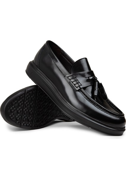 Erkek Hakiki Deri Siyah Rahat Loafer Ayakkabı - 02001MSYHP01 modelleri