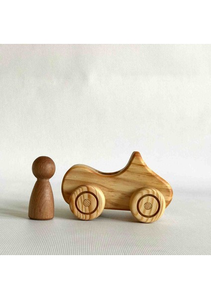 Ahşap Oyuncak Araba Peg Bebekli Mentossori fiyatları