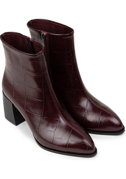 Kadın Bordo Fermuarlı Bot - K0945ZBRDC01 modelleri