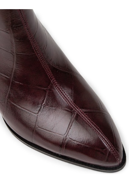 Kadın Bordo Fermuarlı Bot - K0945ZBRDC01 fırsatları