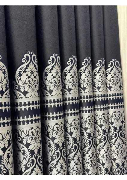 Nivemeshome Side FT632057 V- 504 Siyah 1/3 Sık Pileli Fon Perde Apm indirimleri