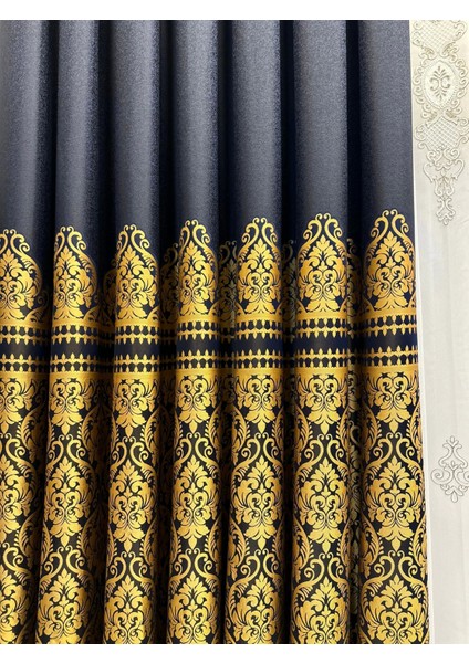 Nivemeshome Side FT632057 V- 503 Lacivert 1/3 Sık Pileli Fon Perde Apm