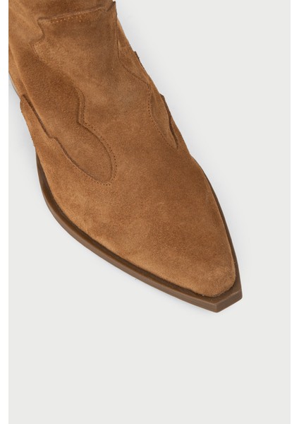 Kadın Hakiki Süet Taba Rengi Western Bot - Z1611ZTBAC01 fırsatları