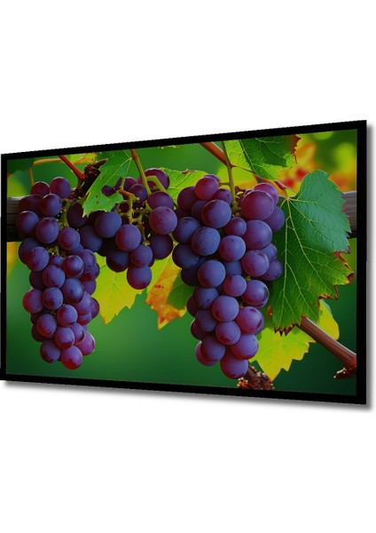 Çerçeve Görünümlü Mor Üzüm Bağbozumu Yağlı Boya Görünümlü Dekoratif Ahşap Ev/işyeri/ofis Kare Tablo fiyatları