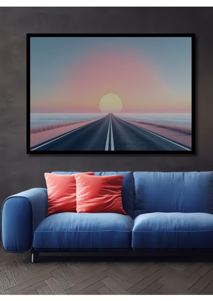 Çerçeve Görünümlü Sonsuzluğa Giden Pastel Rüyası Dekoratif Ahşap Ev/işyeri/ofis Kare Tablo