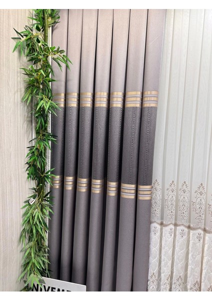 Mızraklı FT632256 V-5403 Gri 1/3 Sık Pile Fon Perde Apm fırsatları